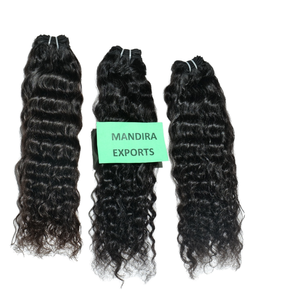Extensions de cheveux indiens vierges non traités Remy, faisceaux de couleur noire, vague de corps bouclée et cuticule droite alignée, vendeur de confiance - Product Image 1