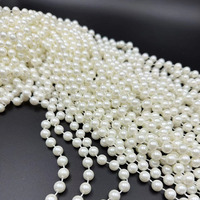 Guirlande de perles rondes pour nail art, décoration de plafond, rideau de perles connectées, chaîne de fausses perles taille 8, fournitures DIY