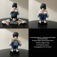 Figura de acción de PVC de Death Note con doble cabeza intercambiable en pose de sentadilla, modelo de anime, decoración de escritorio, regalo de cumpleaños