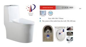 WC monobloc de luxe moderne blanc en céramique, à chasse d'eau par siphon, résistant au gel, à double chasse, écologique, à poser au sol, haut de gamme pour salle de bain - Product Image 6