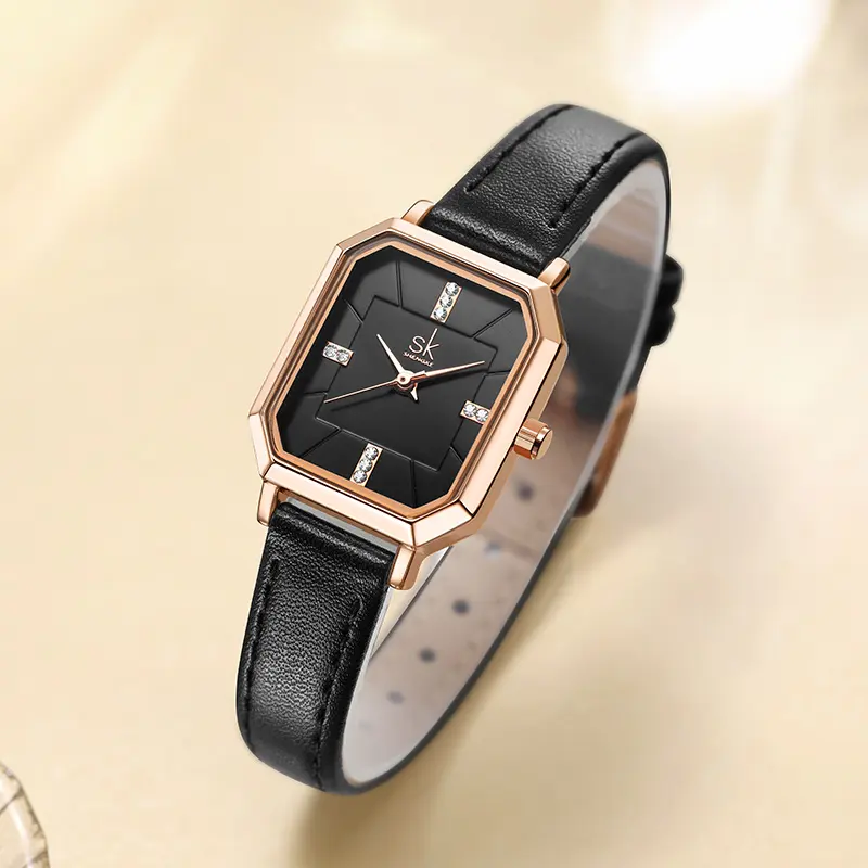 Luxury K0175L Moissanite Leather Quartz Wrist Watches Custom Fashion Elegant Watch For Women