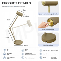 Lampe de lecture pliable à bras long, lampe de bureau réglable pour étudiants, professionnels, études et bureau