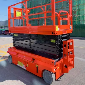 Elevador de hombre móvil, tijera pequeña, mesa de plataforma de trabajo aéreo, Mini elevador de tijera de carga eléctrica