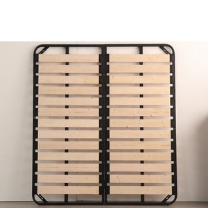 Bed Frame Thickened Iron Row Home Furniture Bedroom Set <b>Foldable</b> Tatami Bed Slat Customization Black Easy Assembly - Product Image 1