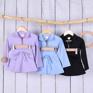 Kız Çocuk Yoga Seti Fermuarlı Ceket Fiyonklu Etek Şortlu İçlik Özel Logo Renkli Çocuk Spor Giysisi Dans Jimnastik İçin - Product Image 1