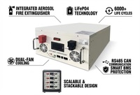 Baterai LiFePO4 51.2V 100Ah untuk Rak Server Tegangan Tinggi, Baterai Surya yang Dipasang di Rak