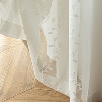 Voilage brodé personnalisé, Voilage en dentelle transparente, Voilage occultant pour balcon, baie vitrée et salon, Voilage de fenêtre blanc pastoral