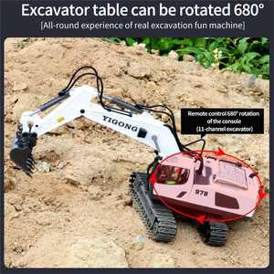 AiJH - Juguete de Control Remoto de 9 Canales, Escala 1:20, Cargador de Ruedas, Bulldozer, Vehículo de Ingeniería, Juguete de Aleación - Product Image 3