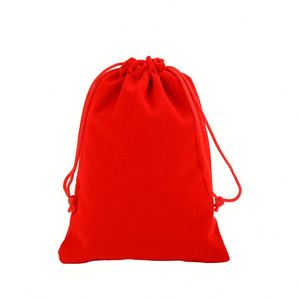 Bolsa de Terciopelo Rojo Estilo Europeo con Cordón, para Regalos de Boda, Dulces, Joyería de Jade, Accesorios, Bolsa Pequeña de Terciopelo - Product Image 3