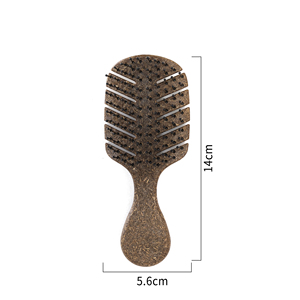 Brosse démêlante compacte OEM personnalisée en paille de blé écologique avec poils en nylon, portable pour <span class=keywords><strong>voyage</strong></span>, vente en gros - Product Image 4