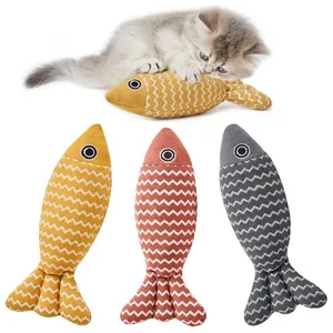 <b>Cat</b> Toys Wholesale Fish Sound Soft Cloth Catnip Toy Line Interactive <b>Cat</b> Sports Kick Indoor All Breed <b>Cat</b> Products - Product Image 1