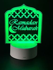 Muslim <b>Gift</b> Home Decor Acrylic <b>Islamic</b> Ramadan Mubarak Led Night Light Decoration - Product Image 3
