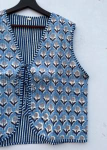 Autumn Winter <b>Women's</b> Sustainable Cotton <b>Waistcoat</b> Reversible Stripe Piping V-Neck Design Versatile Outer Streetwear Short - Product Image 2