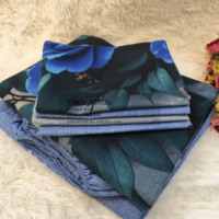 Parure de lit en coton premium 6 pièces : 1 drap plat, 1 drap-housse, 4 taies d'oreiller imprimées, ensemble de draps doux pour la chambre à coucher, la maison et l'hôtel