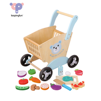 Vente en gros de trotteurs éducatifs de style poussette grise en bois multifonction à 4 roues pour enfants de l'usine