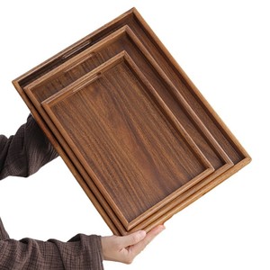 Stars Walnut Wood Rectangular Serving <b>Tray</b> With Handle For <b>Tea</b> And Fruit Home Use Nordic Style - Product Image 5