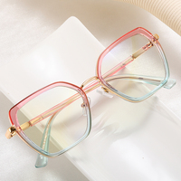 Partagas mode oeil de chat métal TR90 carré Anti lumière bleue bloquant lunettes lunettes monture optique lunettes pour femmes