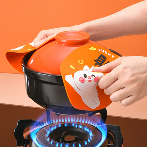Heat Resistant Placemat Round Anti Scalding Pot Mat Home Use Rubber Coaster Tea Mat Vegetable Draining Mat - Product Image 3