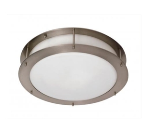 Round Shape 3-<b>Light</b> White Color Fabric Dump Shape Drum <b>Light</b> Ceiling Lamp with Brushed Nickel Metal for <b>Dining</b> Room Kitchen - Product Image 2
