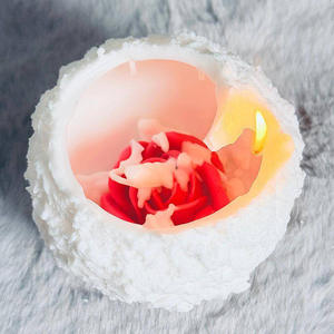 Bougie personnalisée LANJO créative sphérique à combustion spirale rotative, effet de neige fondante sur les bords, Velas - Product Image 1