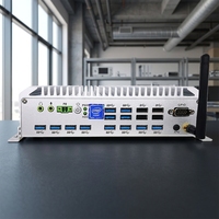 Ordinateur industriel sans ventilateur I7-8550U Mini PC en boîtier, options I3/i5/i7, 2 ports LAN, 6 ports COM, 16 ports USB, large plage de température, CE RoHS