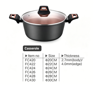 Ensemble de casseroles et poêles de cuisine de luxe de haute qualité, en aluminium épais, avec revêtement antiadhésif <span class=keywords><strong>Tefal</strong></span>, pour cuisson à induction - Product Image 5