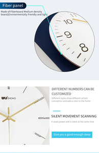 Trau dồi trang trí nội thất tùy chỉnh bằng gỗ treo trang trí đồng hồ treo tường hiện đại 12 inch hình tròn đồng hồ treo tường MDF - Product Image 3