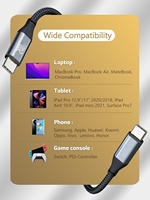 Cable USB-C de 240W con Pantalla Digital, Conductor de Cobre Puro y Aleación de Aluminio, Carga Rápida, Cable Trenzado para Teléfono, Tableta, Portátil, Impresora