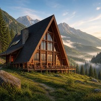 Petite cabane triangulaire en aluminium, maison préfabriquée, chalet de vacances préfabriqué, glamping, mini-cabane de jardin