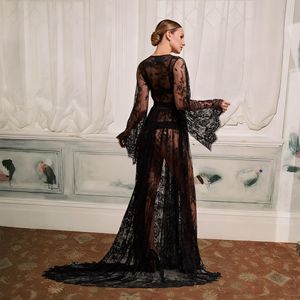 나이트 로브 여성 레이스 가운 들러리 선물 상자 새틴 가방 신부 파티 사용자 정의 색상 웨딩 샤워 기모노 섹시한 아바야 가운 - Product Image 3