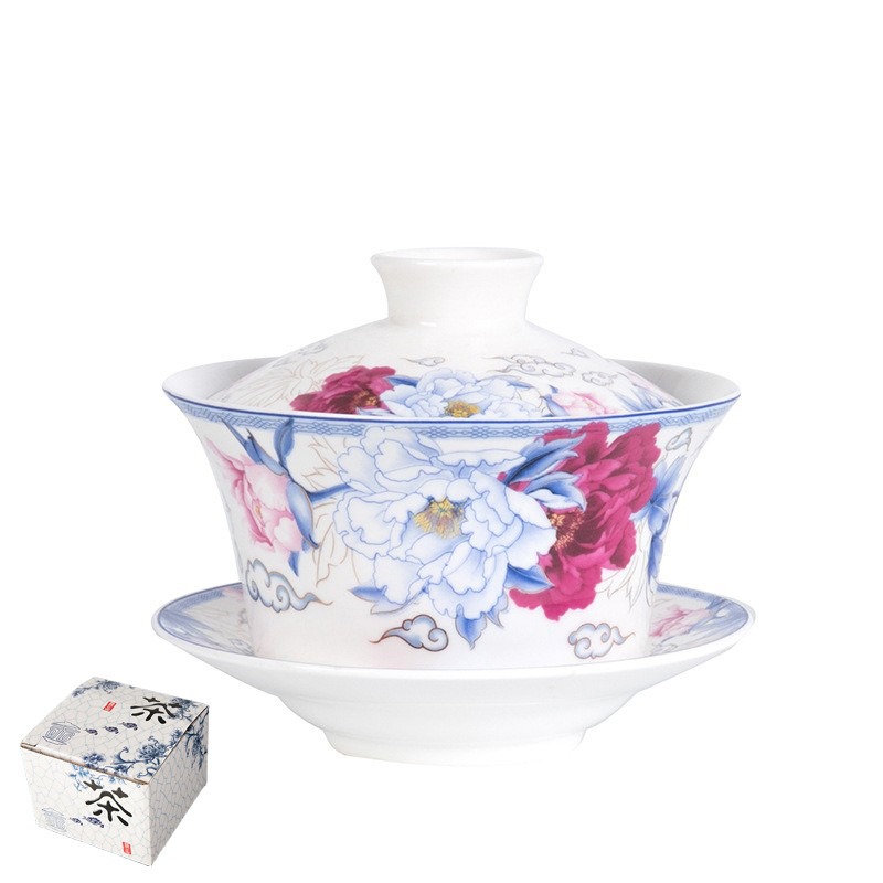 Tazza da tè in ceramica fiore tricolore