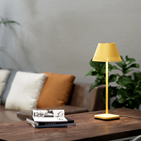 Lampe de table LED sans fil rechargeable de luxe, petite, avec abat-jour en tissu, contrôle tactile, 3 modes d'éclairage