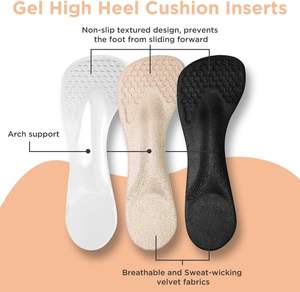Semelles orthopédiques en gel 3 4 avec soutien de la voûte <span class=keywords><strong>plantaire</strong></span>, inserts en silicone pour pieds plats, soulagement de la douleur, talons hauts, femmes, auto-adhésives - Product Image 2