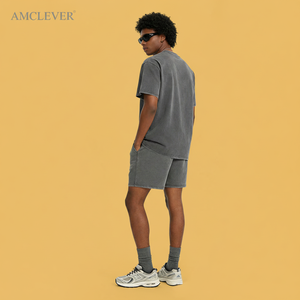 T-shirt en coton lourd de qualité supérieure 280g, lavé, vintage, délavé à l'acide, surdimensionné, logo personnalisé, streetwear, basiques de la marque - Product Image 3