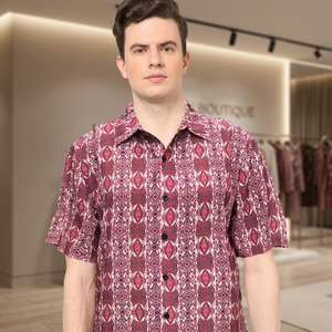 Men Printed Cotton Bamboo Fiber Regular Fit <b>Button</b> Down Collar <b>Half</b> Sleeve Casual Summer <b>Shirt</b> OEM Service Office Workwear - Product Image 2