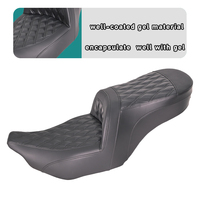 Grand Siège de Canapé de Moto à Double Gel Intérieur pour Conducteur et Passager Coussin Motif Diamant pour Harley Touring 2023.5-2025