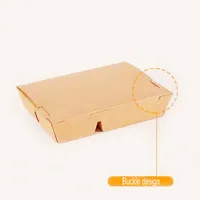 Boîtes en papier brun biodégradables pour la restauration rapide en gros, boîtes à salade personnalisées imprimées sur mesure, boîtes à lunch