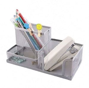 Organizador de Escritorio de Malla, Porta Suministros de Oficina con Porta Lápices y 3 Compartimentos, Cestas de Almacenamiento para Accesorios de Escritorio - Product Image 1