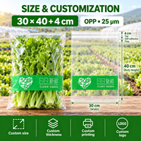 Sacs en BOPP transparents perforés anti-buée sur mesure pour l'emballage de légumes de marque