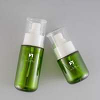 Flacon pulvérisateur en plastique PET PCR vert personnalisé de luxe avec logo, 50-200 ml, conteneur cosmétique à pompe pour les soins de la peau, marque de beauté, étiquette privée