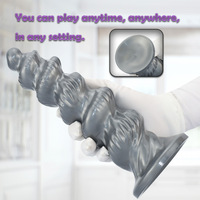 Dildo en silicone spiralé à design profilé et cannelé, modèle de plug anal pour pénétration profonde ; Convient pour usage prolongé anal et vaginal