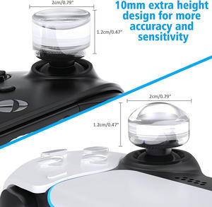 Denetleyici Thumbstick sapları uzatıcılar <span class=keywords><strong>Xbox</strong></span> One serisi X/S PS5 PS4 anahtarı Pro kristal temizle silikon başparmak kavrama Joystick Caps - Product Image 3
