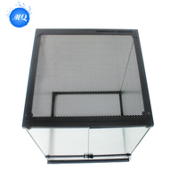 Petit Terrarium Naturaliste Habitat de Forêt Tropicale Verre en Vrac pour Reptile Tortue Serpent Motif Solide Bouton Pression Plateau en Plastique