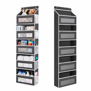 Non-Woven <b>Over</b> the <b>Door</b> Hanging Organizer 5 Tier Storage Bag Mesh Pocket Shelf for Closet Bathroom Bedroom Nursery - Product Image 1