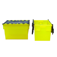 Meilleure vente : Caisse de transport robuste en plastique PP, pliable, empilable et emboîtable, avec couvercle articulé