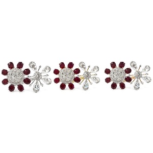 Chine Usine Fine Jewelry Prong Setting 18k Or Blanc Diamant Naturel Tournesol Rubis Et Rose Cut Bague De Mariage Pour Les Femmes - Product Image 4