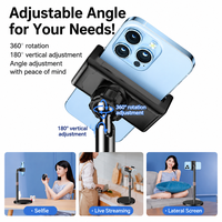Support universel de bureau pour téléphone et tablette, en alliage et ABS, réglable en hauteur et multi-angles, pour diffusion en direct et photographie aérienne