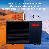 Pompe à chaleur air-eau 9KW noire, monobloc, à courant continu, pour chauffage, refroidissement et eau chaude, économie d'énergie domestique