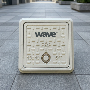 ฝาปิดท่อระบายน้ำแบบสี่เหลี่ยม วัสดุคอมโพสิตไฟเบอร์กลาส รุ่น Wave ขนาด 10x10 5-T - Product Image 3