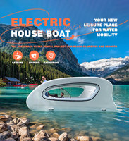 E-catamaran party lounge ELECTRICAT solaire fun powered Catamaran Cruising Pontoon pliable gonflable Solar house boat